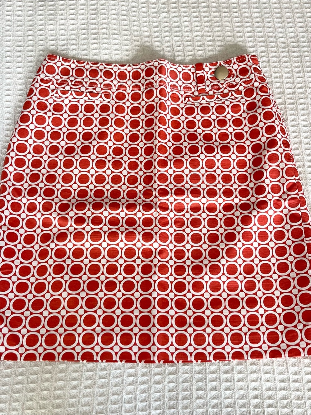 Ann Taylor Women's coral Geometric Print Mini Skirt size 6
